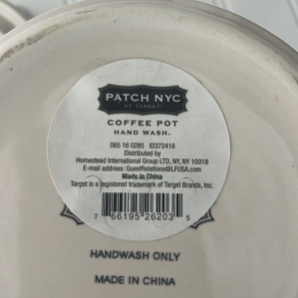 Coffee Pot by Patch NYC @ Target. Cream color with fern design ceramic - Picture 11 of 11